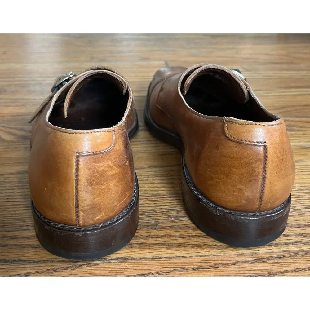 Allen Edmonds Tan Leather Monk Strap Dress Shoes  Mens Size Uk 9.5 US 10.5